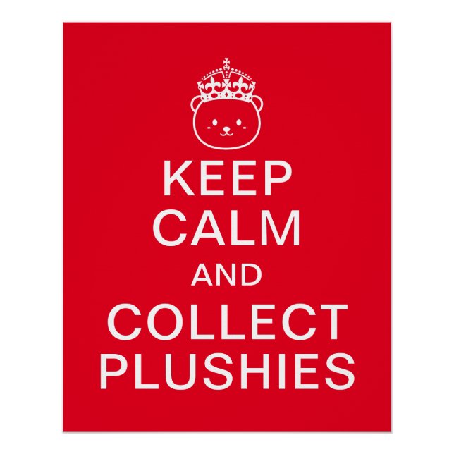 Poster Gardez Le Calme Et Recueillez Les Plushies | Devis (Devant)