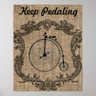 Poster Gardez le vélo vintage en mouvement