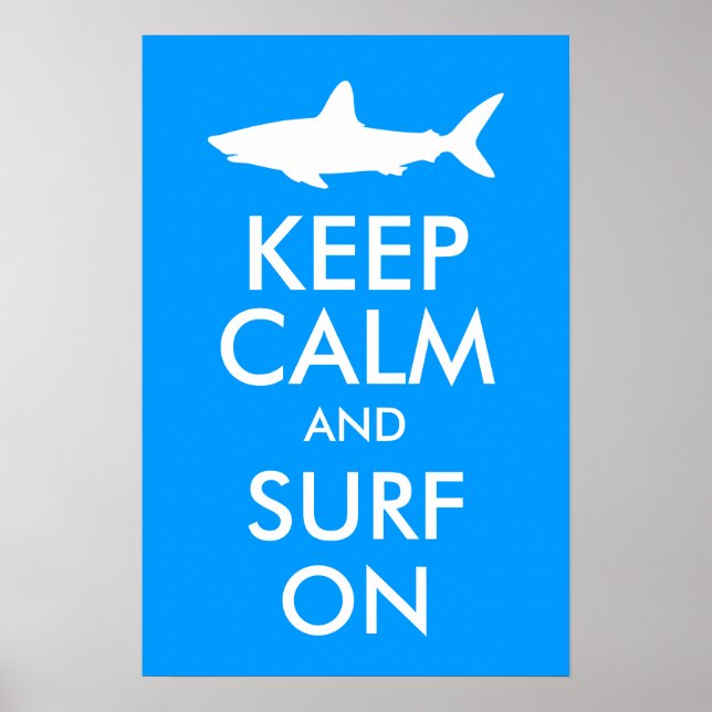 Poster Gardez votre calme et surfez (Devant)