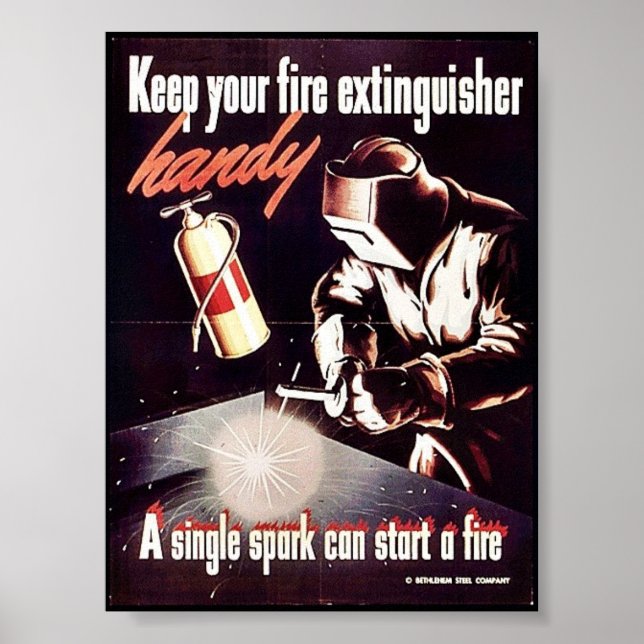 Poster Gardez votre extincteur à portée de main (Devant)