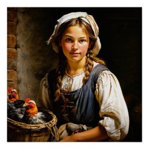 Poster "Gardien du troupeau" "Sara" Portrait hollandais d