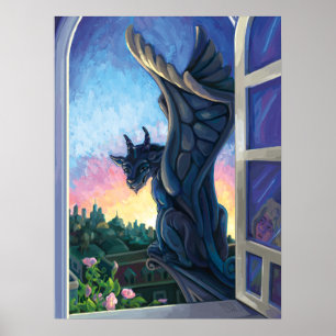 Poster Gargoyle Guardian Imaginaire Art