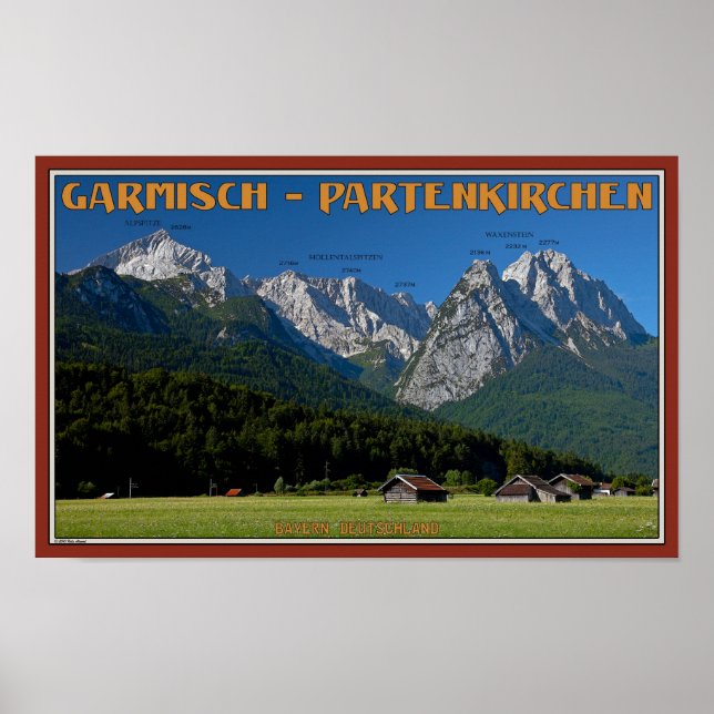 Poster Garmisch - Le Zugspitze et l'Alpspitze (Devant)