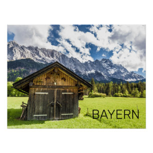 Poster Garmisch Partenkirchen Bavaria Alpes Panorama