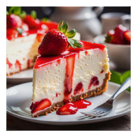Gâteau au fromage et fraises