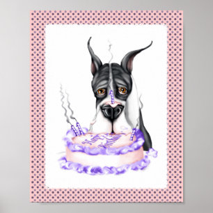 Poster Gâteau d'anniversaire Great Dane Mantle