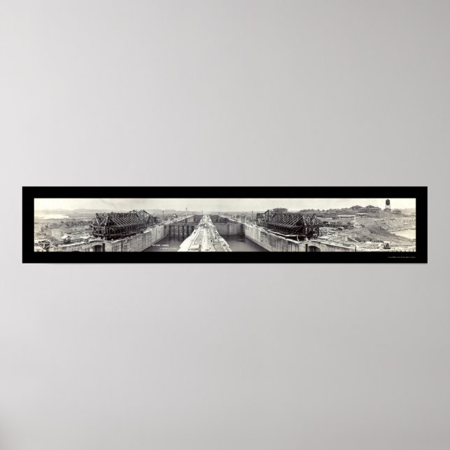 Poster Gatun Locks Panama Photo 1913 (Devant)