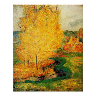 Poster Gauguin - Par le ruisseau, automne,
