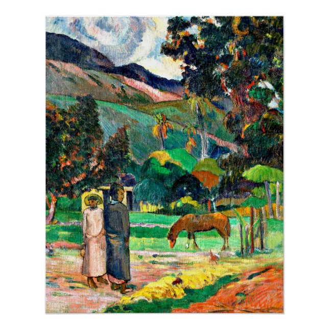 Poster Gauguin - Paysage Tahitien, 1892 (Devant)