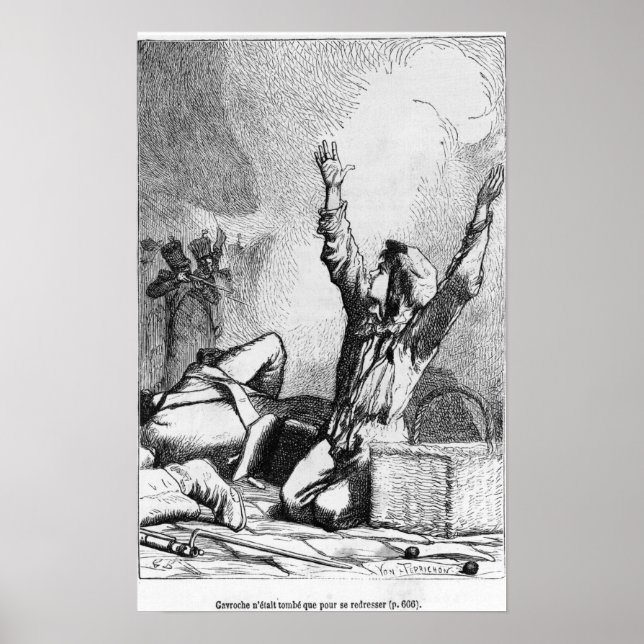 Poster Gavroche était tombée seulement s'élevant à nouvea (Devant)