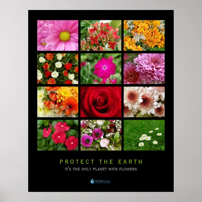 Poster géant Collage de fleurs (Devant)