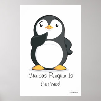 Poster géant 'Curious Penguin Is Curious'