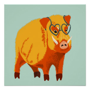 Poster Geek Cochon Funny Boar animal sauvage