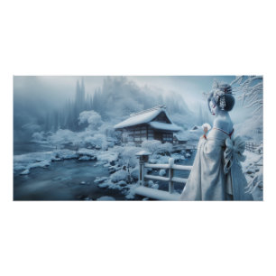 Poster geisha blanche et pays blanc