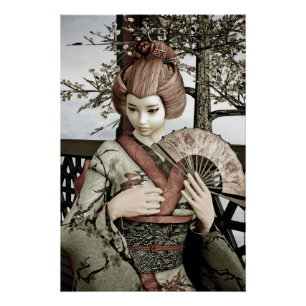 Poster Géisha Vintage