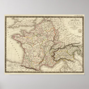 Poster General map of Gaul