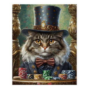 Poster Gentleman Kitty, Chat fantaisiste jouant au Poker