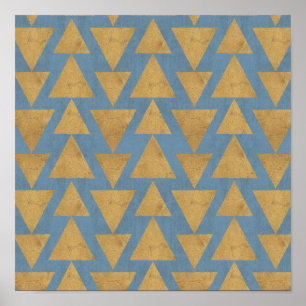 Poster Geo Step extérieur   Motif Gold & Blue