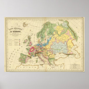 Poster Géological Map of Europe