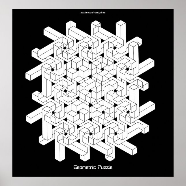 Poster GEOMETRIC PUZZLE Retro (Devant)