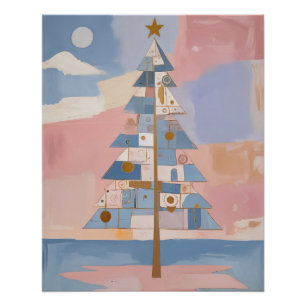 Poster Géométrie de Noël abstraite