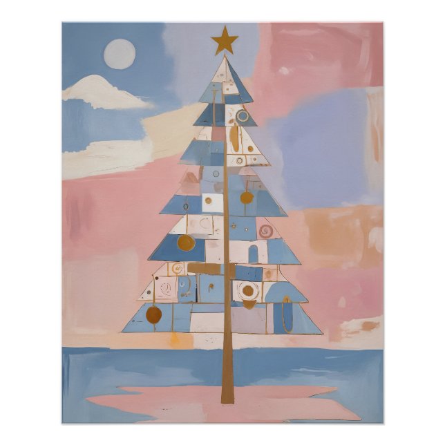 Poster Géométrie de Noël abstraite (Devant)