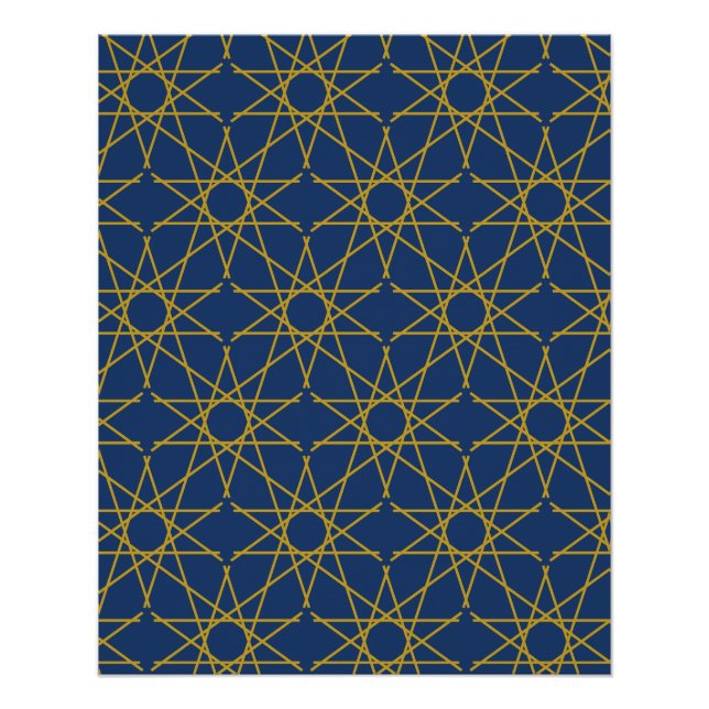 Poster Géométrie Lapis Or (Devant)