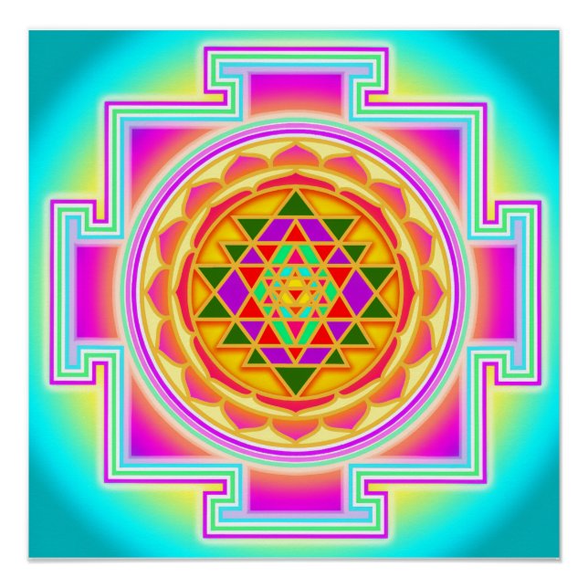 Poster Géométrie sacrée Sri Yantra (Devant)