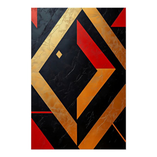 Poster Géométries flamboyantes (Devant)