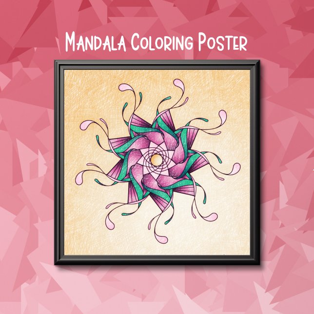 Poster géométrique Mandala Grande affiche de color (Créateur téléchargé)