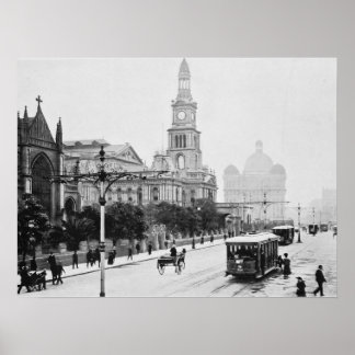 Poster George St Sydney Australie c1898 Imprimerie d'arch
