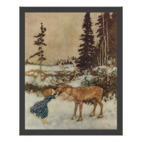 Gerda vintage et le renne par Edmund Dulac