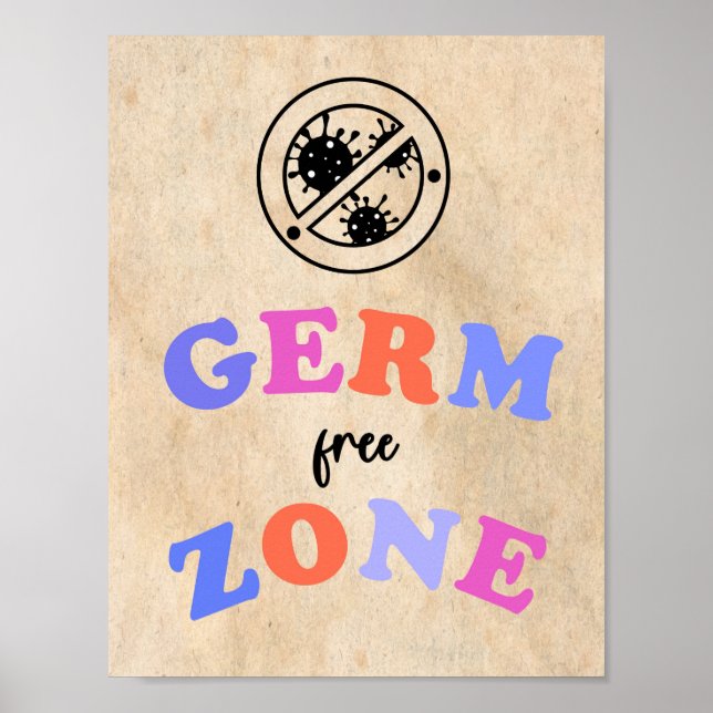 poster Germ Free zone (Devant)