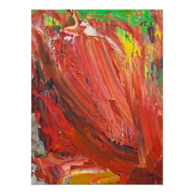 Poster Geste Vertical Abstrait en Rouge (Devant)