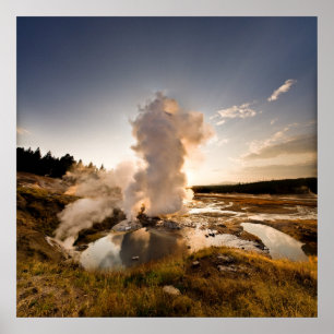 Poster Geyser de rebord, bassin de geyser de Norris
