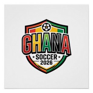 Poster Ghana Football 2026 Football Gras Pays Typographie