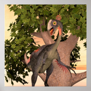 Poster Gigantoraptor Dinosaur Adventure Art pour Enfants