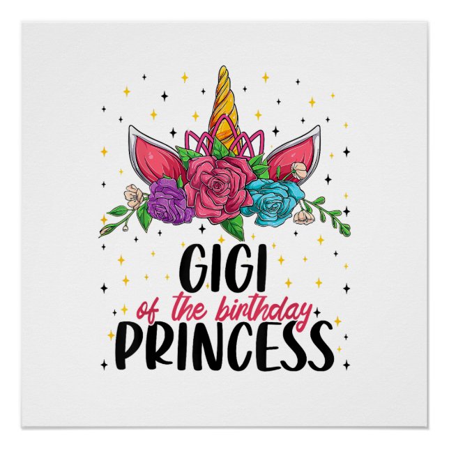 Poster Gigi de la Licorne de la Fille d'Anniversaire Fête (Devant)