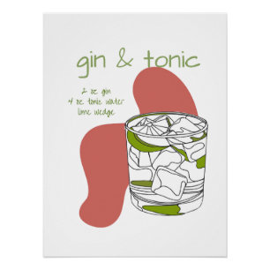 Poster Gin & Tonic Art Print - Art de la boisson moderne