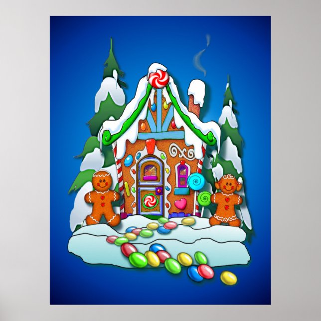 Poster GINGERBREAD HOUSE par SHARON SHARPE (Devant)