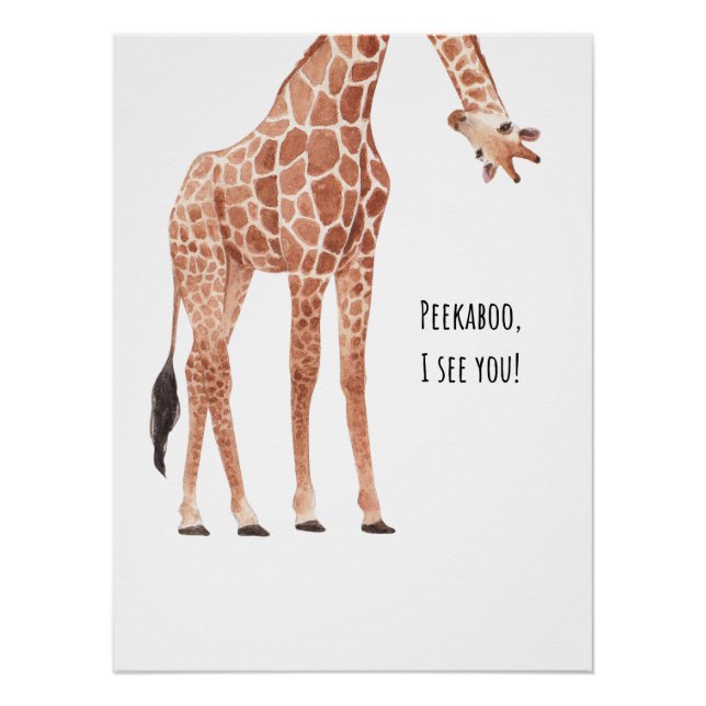 Poster Girafe Animal Nature Animaux sauvages animal migno (Devant)