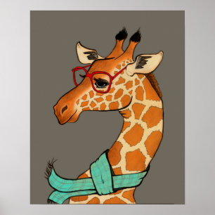 Poster Girafe de hippie