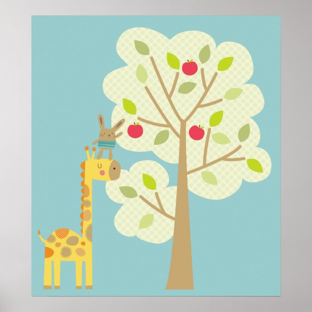 Poster Girafe et Lapin (Devant)