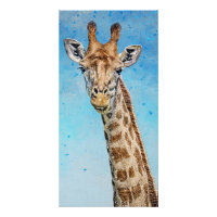 Giraffe curieuse avec Ciel de Confetti Bleu