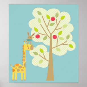 Poster Giraffe et Lapin