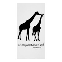 Giraffe L'amour est patient, l'amour est nature