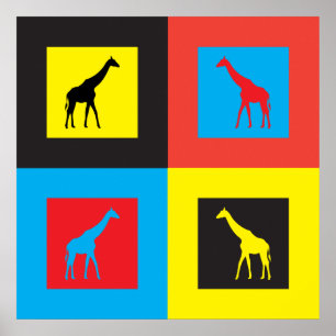 Poster Giraffes colorées