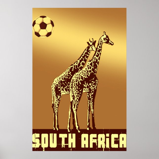Poster Giraffes Coucher de soleil Afrique du Sud World So (Devant)