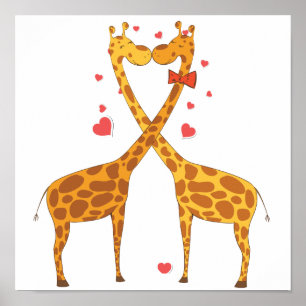 Poster Giraffes en amour