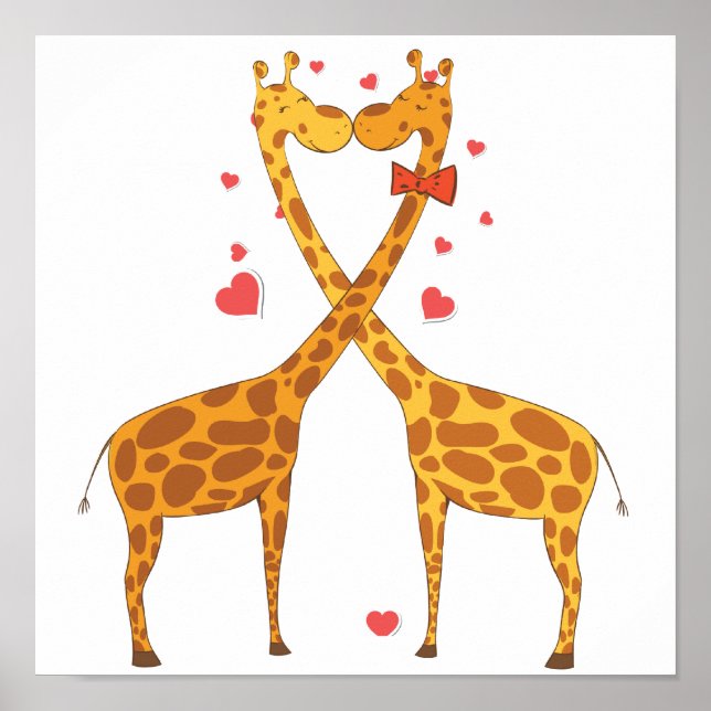 Poster Giraffes en amour (Devant)